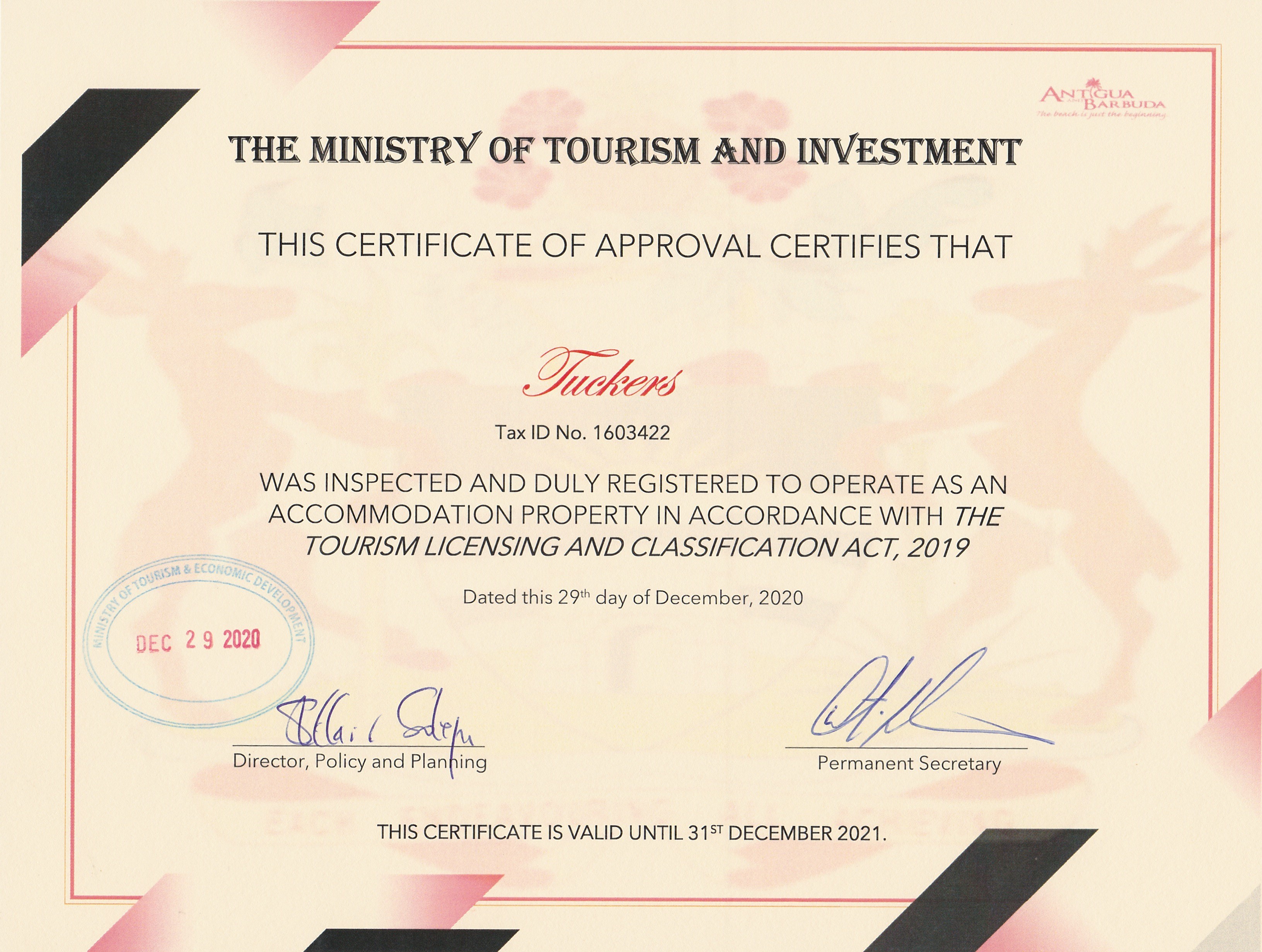 Inspection Certificate